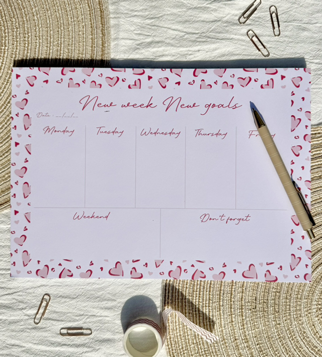 Self Love Club weekly planner 