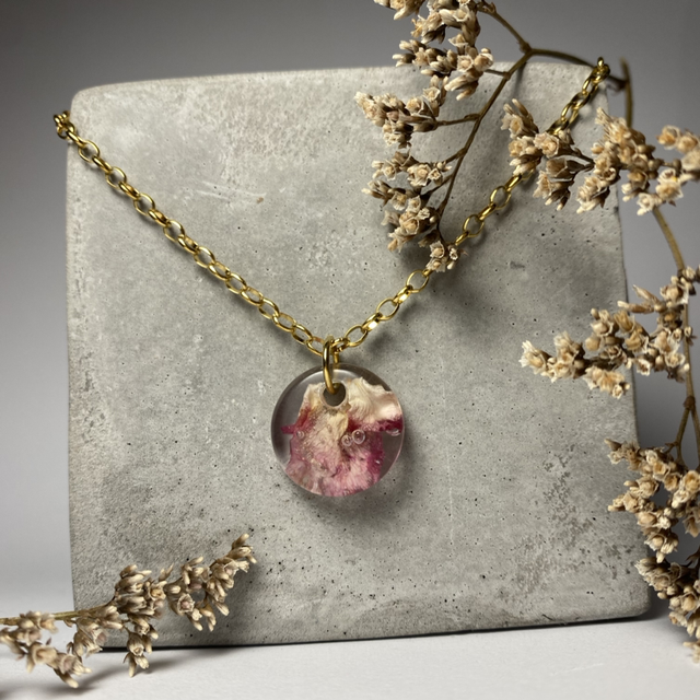 Collier maille ovale Rose 