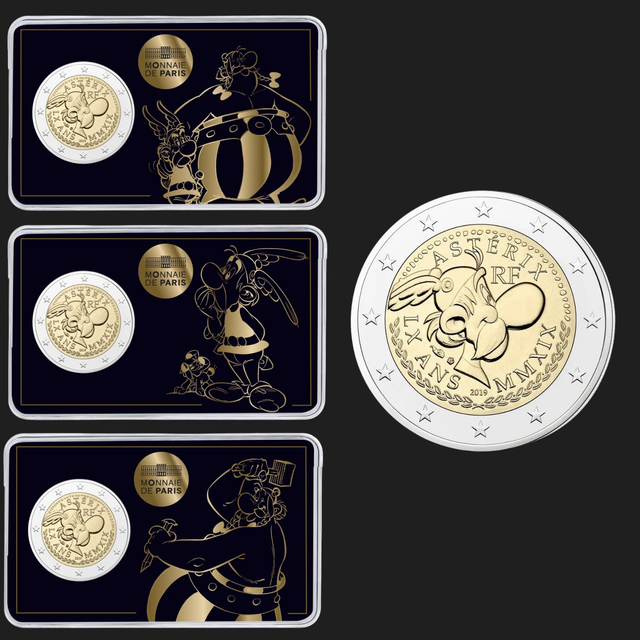 AXTERIX Y OBELIX - Francia 2019. Pack de 3 coindcards