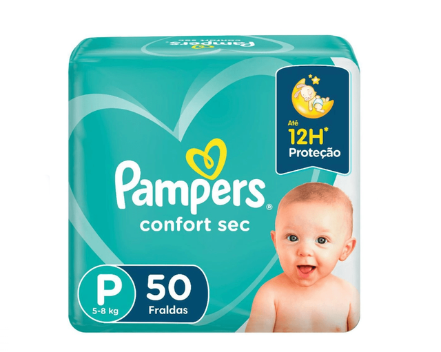 Fralda Pampers Confort Sec P 50 Unidades