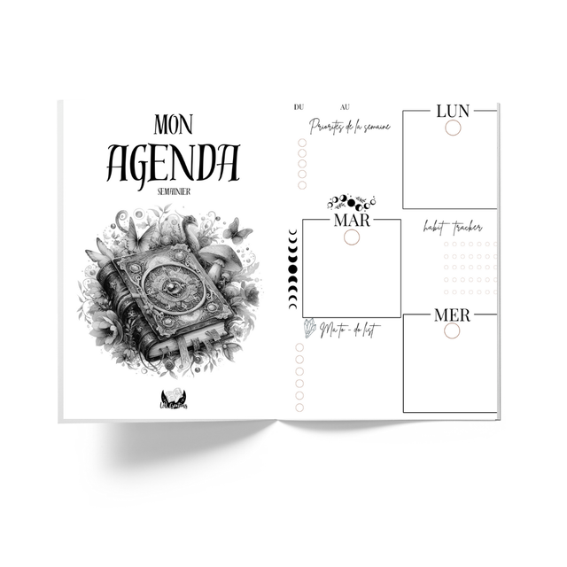 Intérieur carnet éternel A5 - Agenda non daté pour 6 mois. 