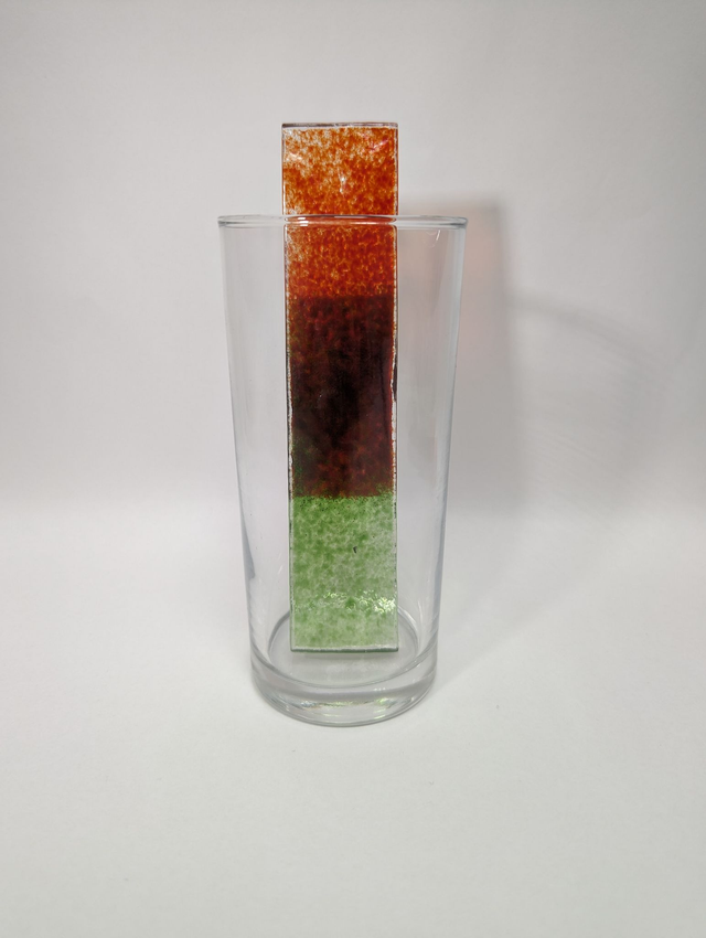 Touillette en verre superposer rouge et vert