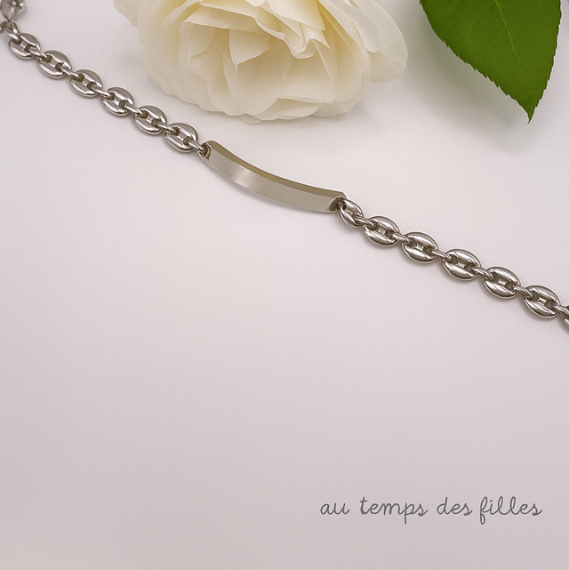 Gourmette acier grain de café