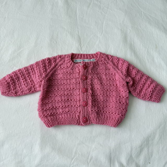 Fuschia chain knitted cardigan