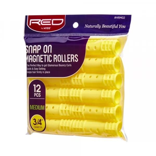 RED BY KISS: SNAP ON MAG ROLLERS - MEDIUM (HRM02)