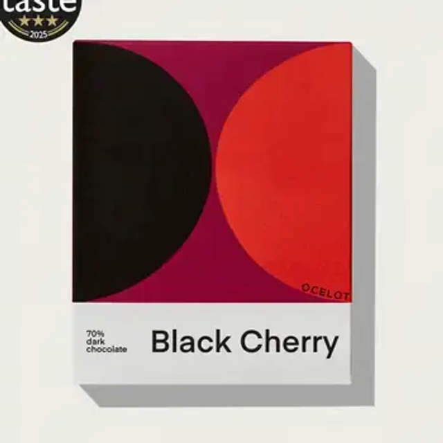 Black Cherry - award winning Organic 70% dark choc bar, 70g