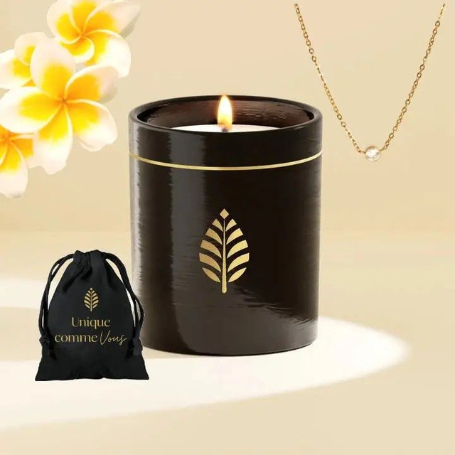 Bougie Bijou Noire – Monoï &amp; Swarovski