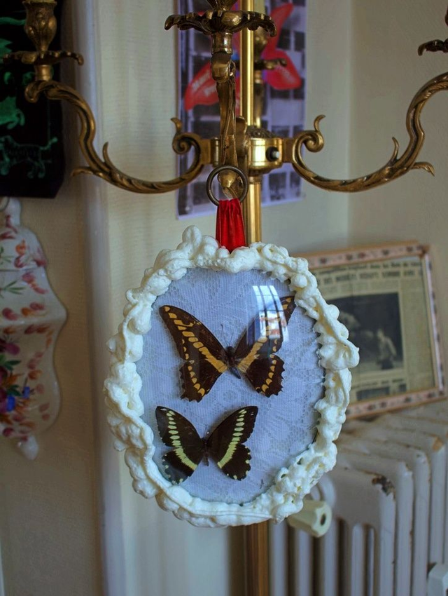 2 papillons sous cadre