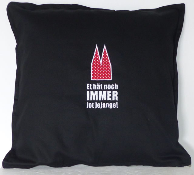 Kissenhülle schwarz „Dom Et hätt noch immer…“