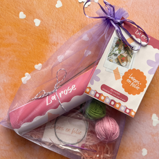 Kit crochet – La rose (personnalisable)
