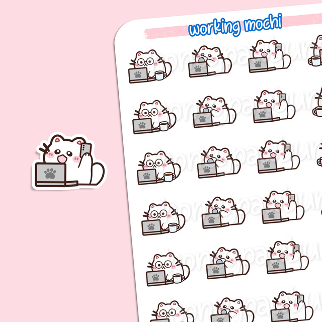 Mochi auf Arbeit Sticker Sheet - ST2413