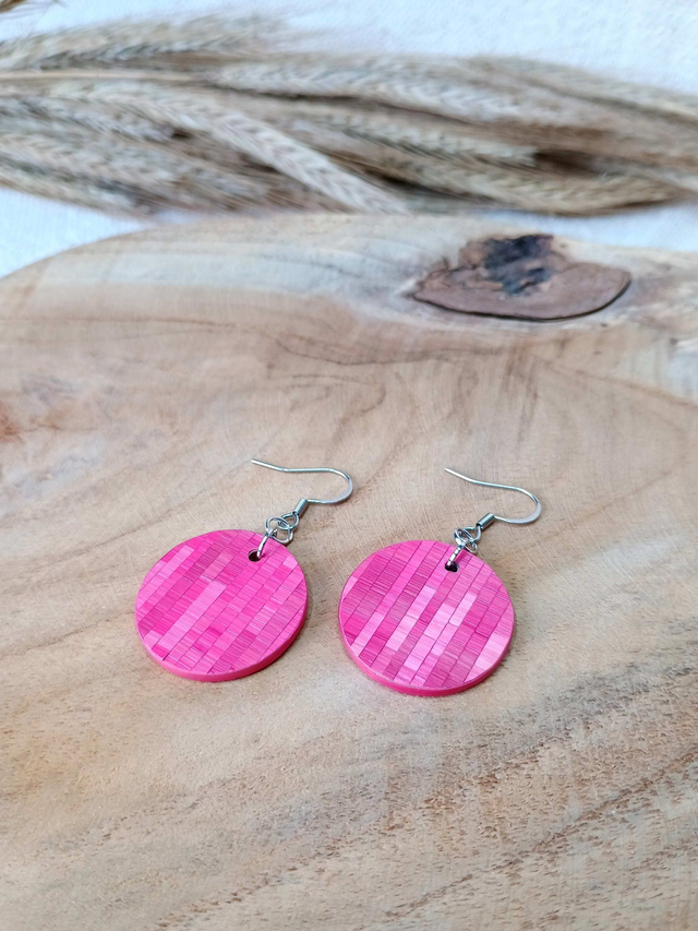 Boucles d'oreilles SIMPLE Mosaïque - Rose