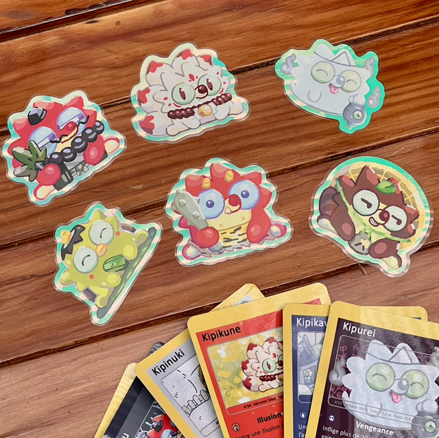 6 Stickers phosphorescents - Yokai 