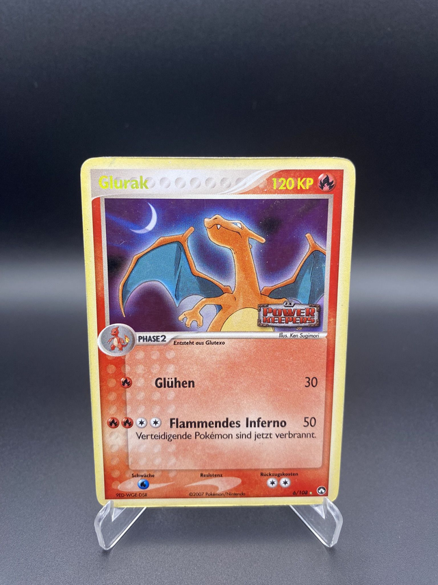 Glurak (6/108) EX Power Keepers - Light Played - DE - Holo Rare mit Stamp
