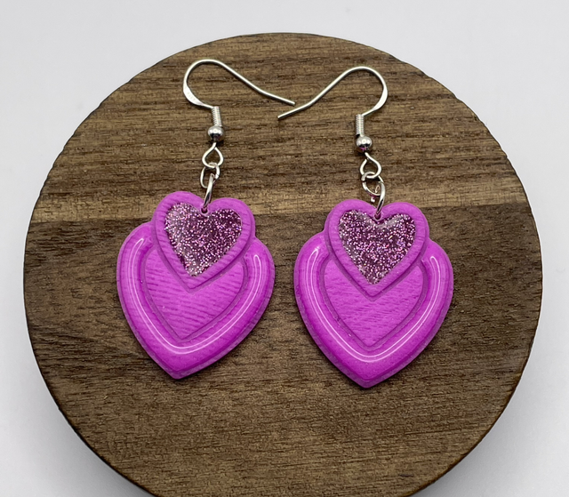 Purple heart dangles