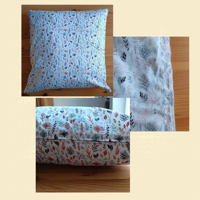 Kissenbezug aus 100% Baumwolle, 50×50cm, Reißverschluss, z.T. Patchwork