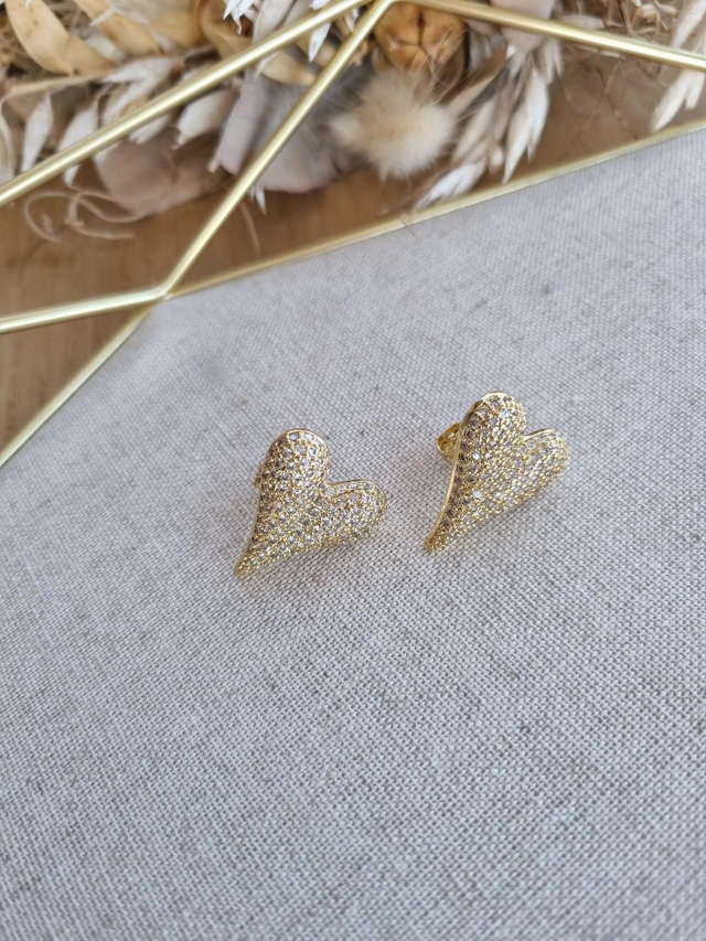 Zirkonia Pave Ohrstecker HEART