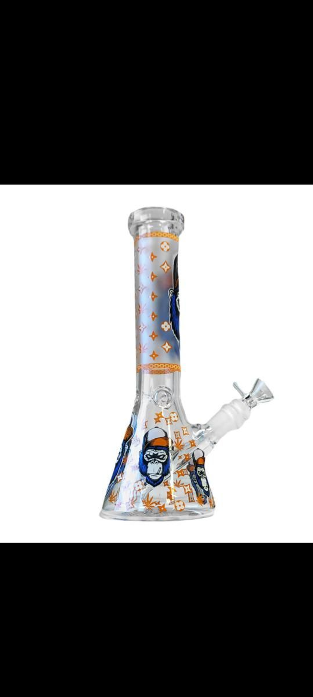 Glow in the Dark Orange Gorilla Triple Thick Glass Bong 25cm