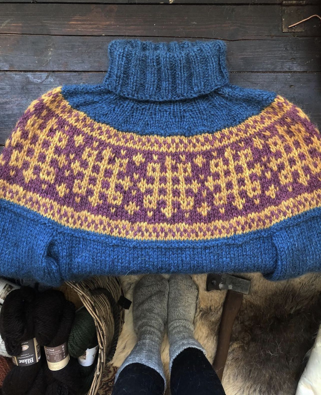 Pilgrim Sweater Kit - Col 03 (Petrol Blue Norwegian Wool) - Wool &amp; Pattern - Linka Neumann