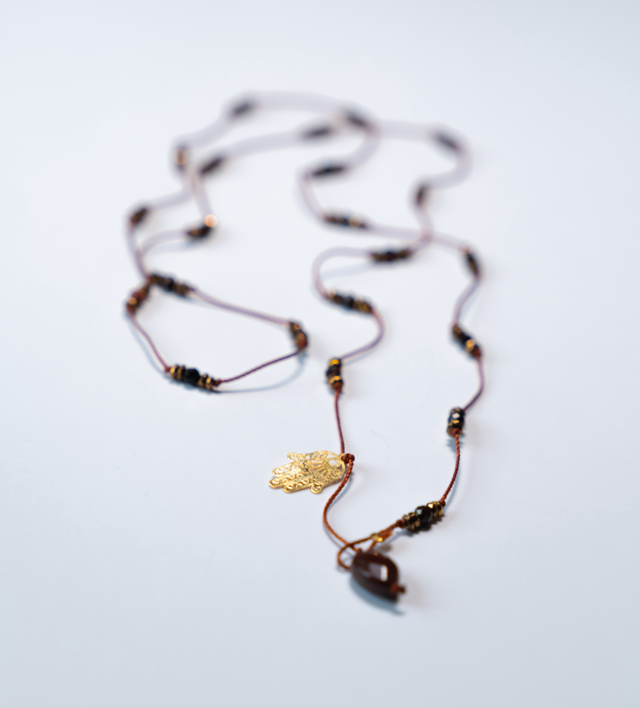 Sautoir ASMA Œil du tigre