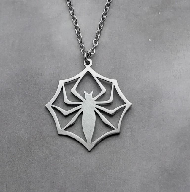 Steel Spider Necklace 