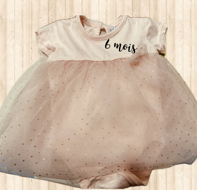 Body robe tutu, rose, Mes petits cailloux 