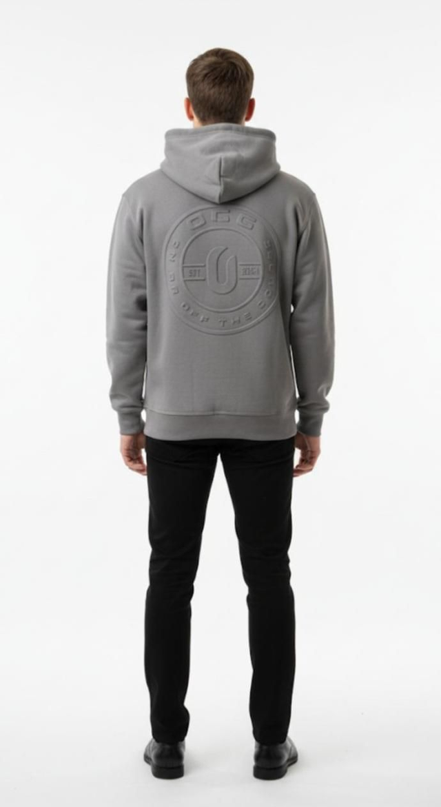 EMBOSSED GREY HOODIE