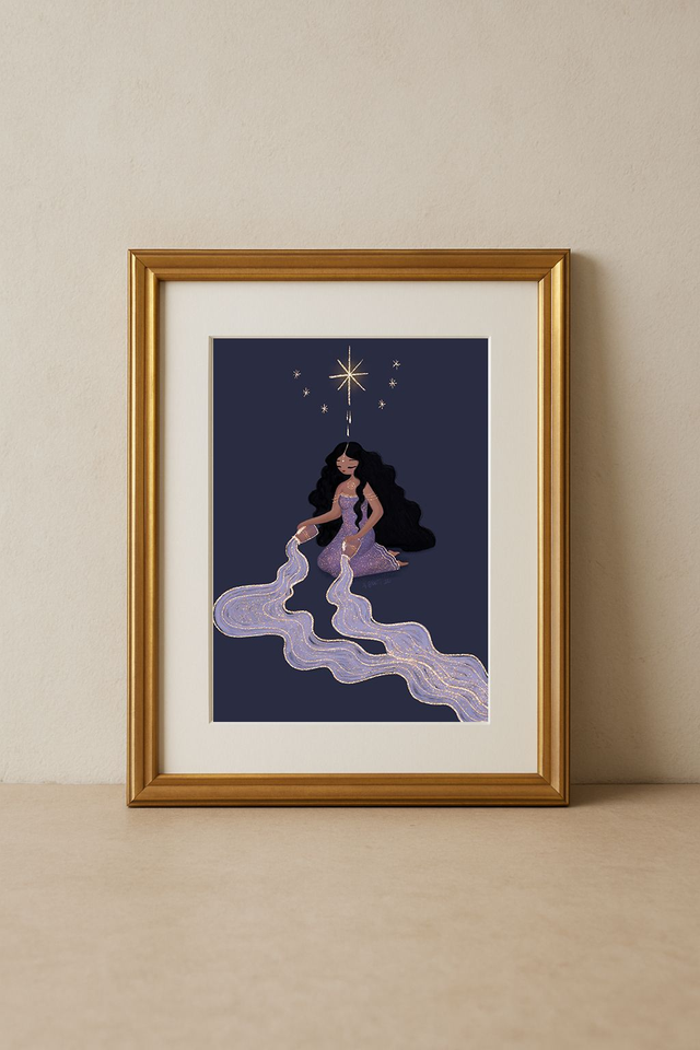 L'Etoile - Tirage d'art rehaussé de doré