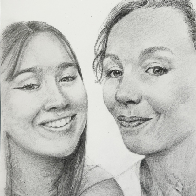Portrait noir et blanc 2 visages