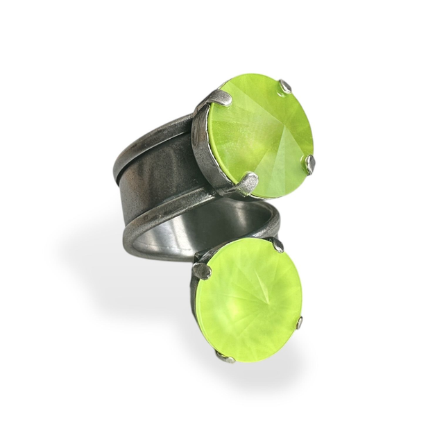 Ring DUO Electricgreenmix, Grün