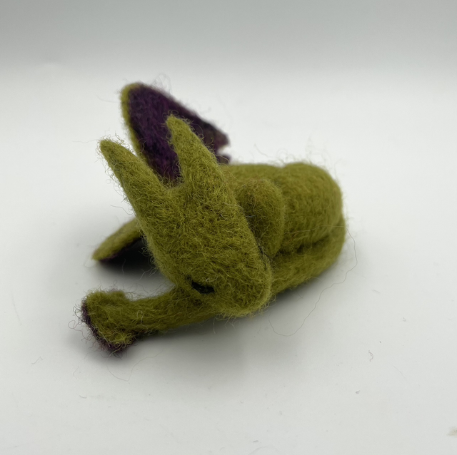 green sleeping dragon - needle felted sculpture