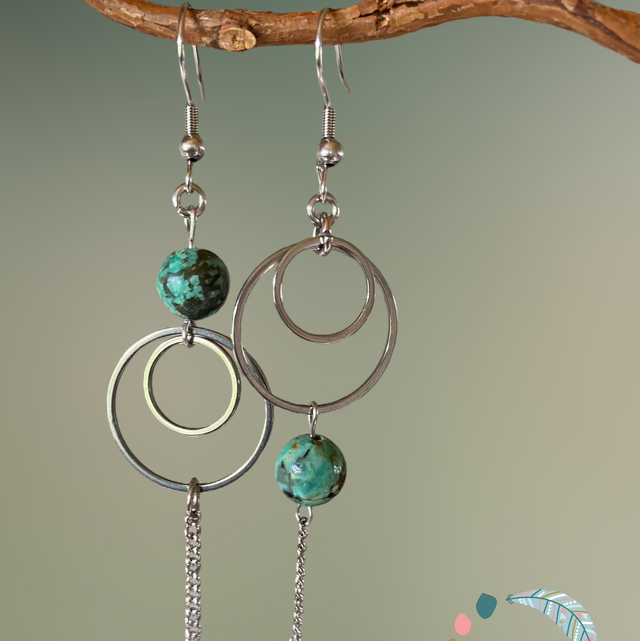Boucles d’oreilles en Turquoise d’Afrique 