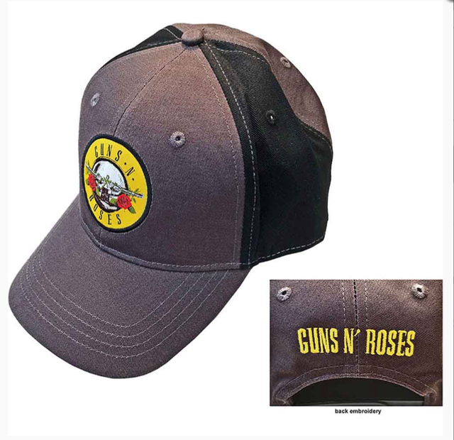 GUNS N' ROSES UNISEX BASEBALL CAP: CIRCLE LOGO (BLACK &amp; CHARCOAL GREY) (2-TONE)