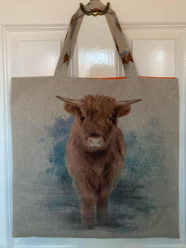 Lined Tote Bag (Highland Cow)