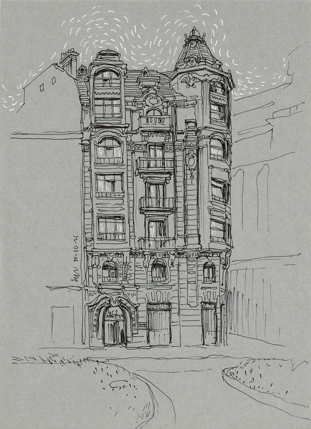 Dibujo edificio hotel tayko (Bilbao)