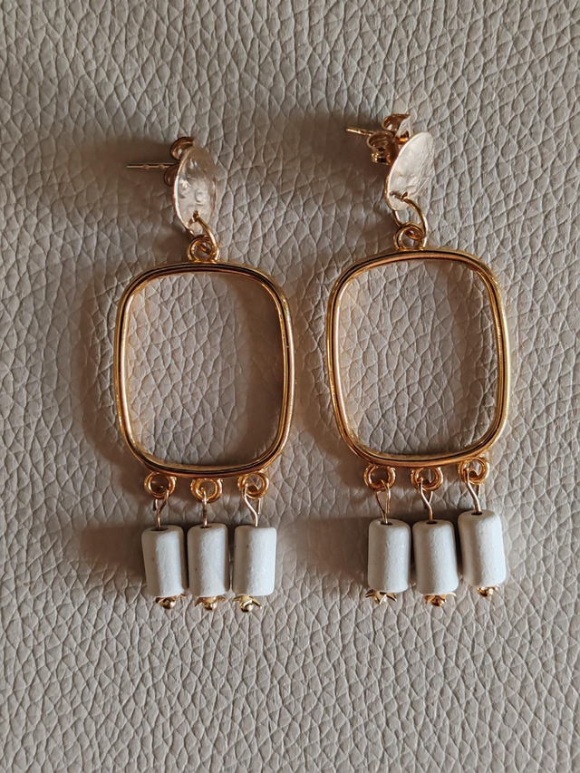 Faroa - Boucles d'oreilles Craie