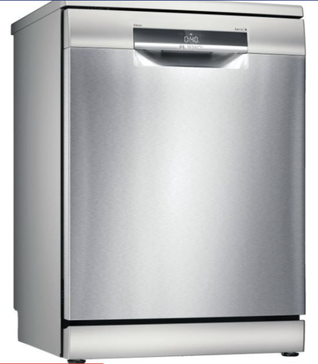 Bosch SMS6EDI02G Silver Series 6, Free-Standing Dishwasher, 60 Cm, Silver Inox