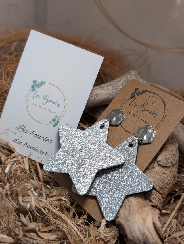 Boucles d&#039;oreilles Étoile argenté s152