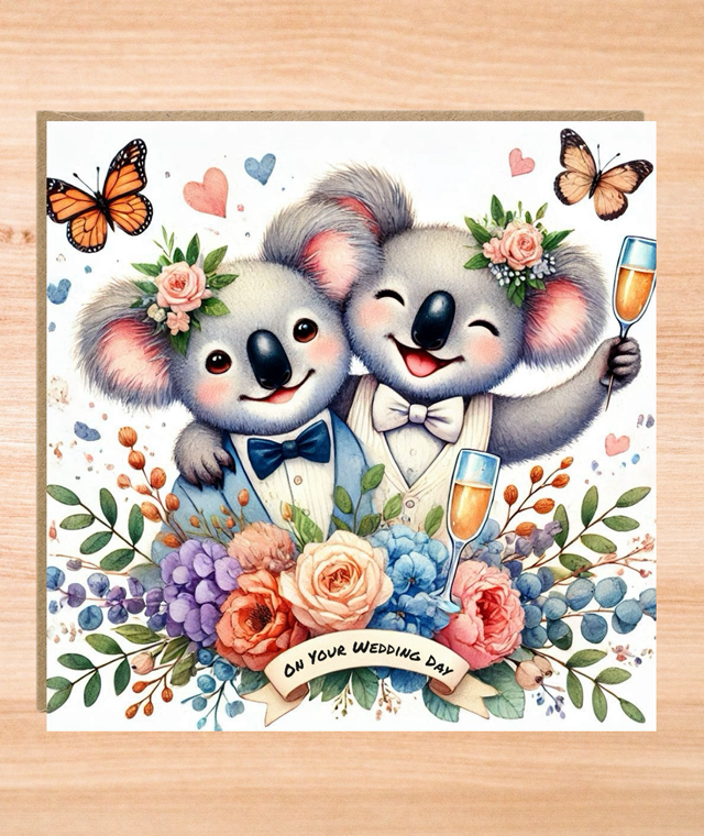 Koala Bears Wedding Day Card