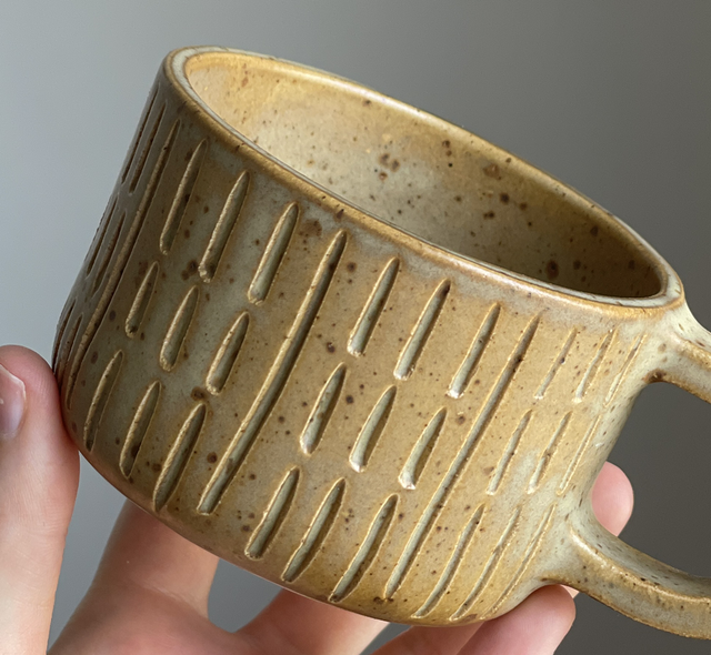 Striped brown mug