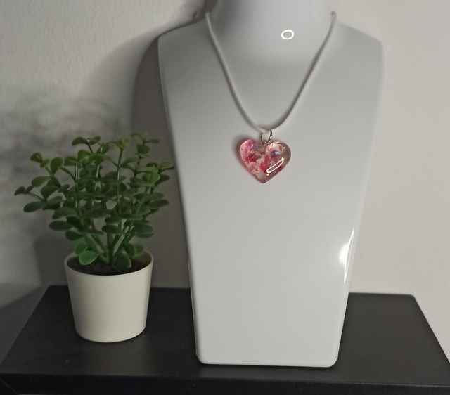 Pendentif coeur éclat rose CO003