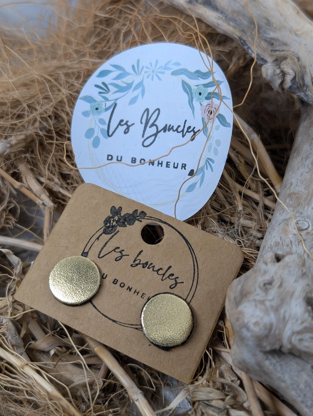 Boucles d&#039;oreilles puces doré pu070