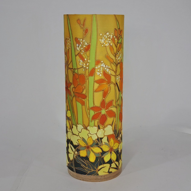 Amber hedgerow silk table lamp    