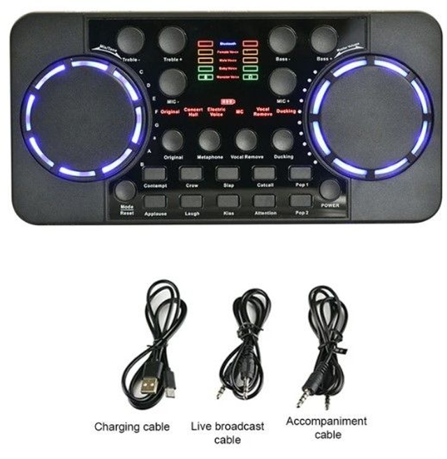 V300 Pro Bluetooth združljiva zvočna kartica Mešalnik zvočnega vmesnika DJ Digital Effect Konzola za zmanjšanje hrupa Zapis USB za petje