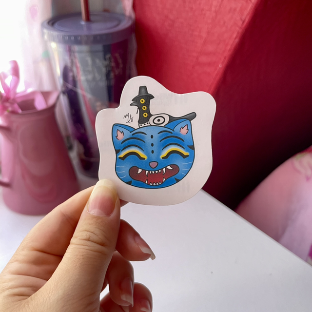 Sticker K-Pop Demon Hunter chat et oiseau 