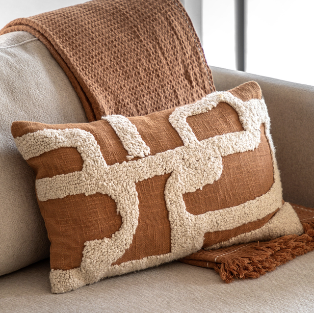 Embroidered Cushion Apricot