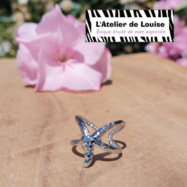 Bague étoile de mer argentée 
