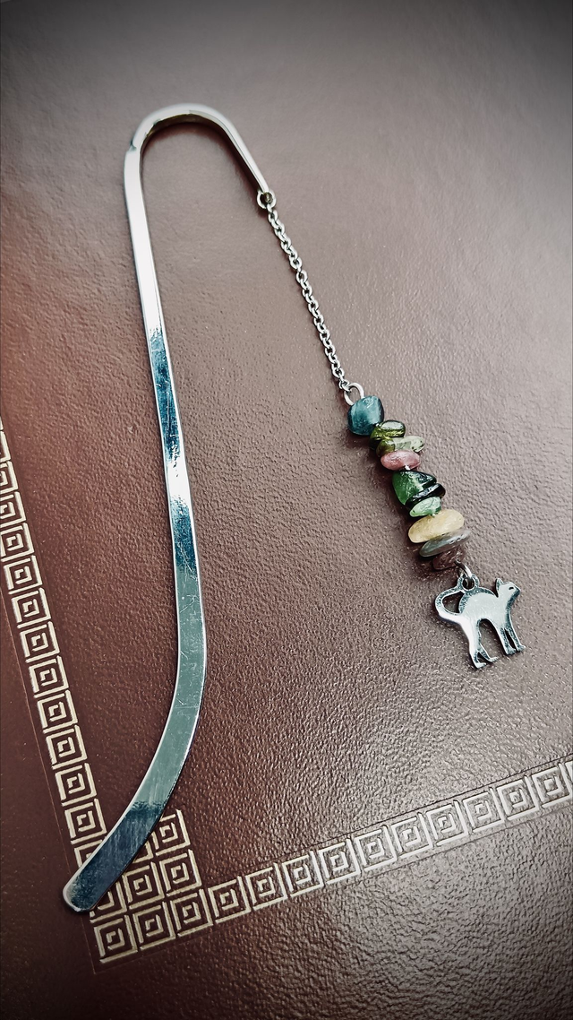 Marque page Chat noir (argenté)