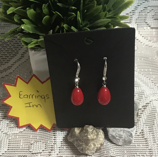 Red Dangling Earrings-RDE38