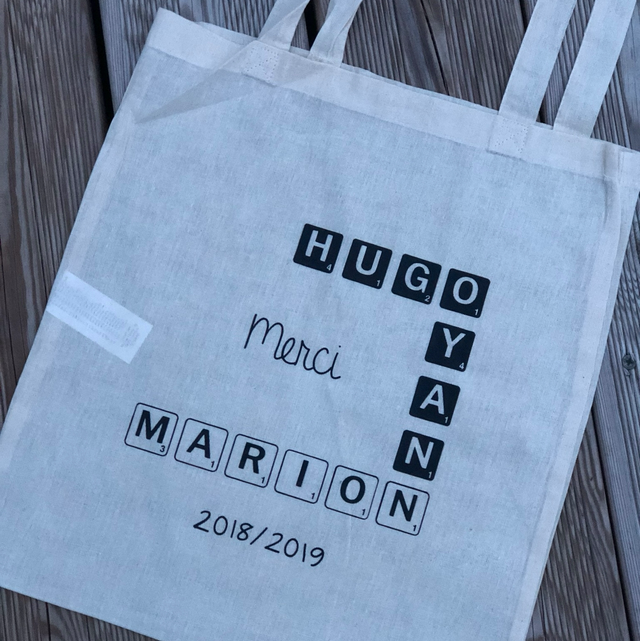 Tote bag scrabble 